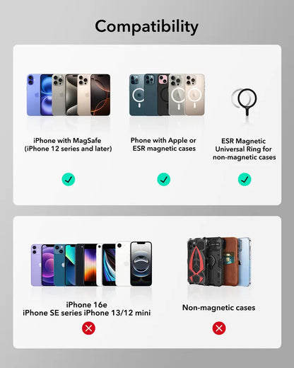 ESR Geo MagSafe Wallet with Find My Functionality 5 Card Holder RFID Blocking Magnetic