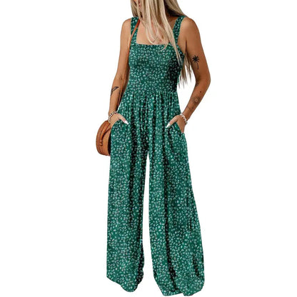 Women's Sleeveless Bohemian Jumpsuit with Pockets