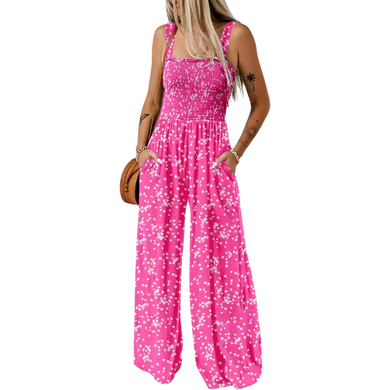 Women's Sleeveless Bohemian Jumpsuit with Pockets