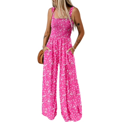 Women's Sleeveless Bohemian Jumpsuit with Pockets