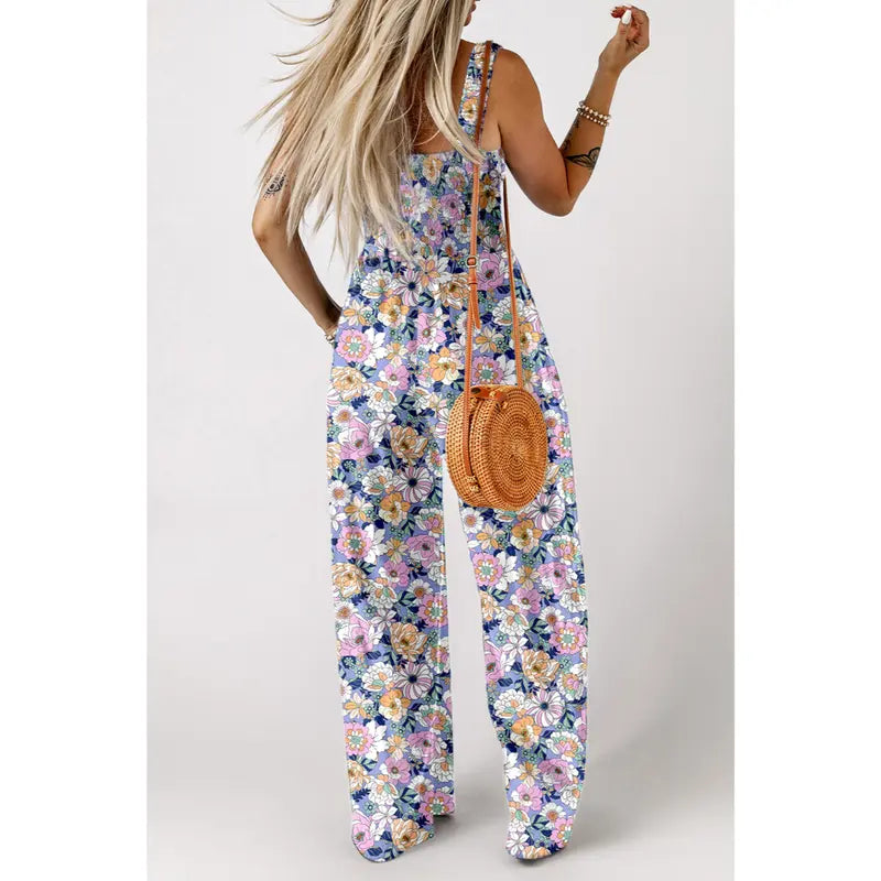 Women's Sleeveless Bohemian Jumpsuit with Pockets